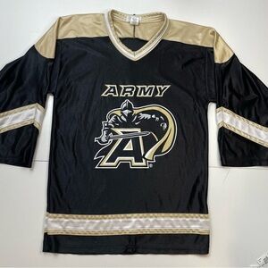 Vintage US Made US Army Black Knights NCAA Hockey Jersey Youth XL 18 3rd Street